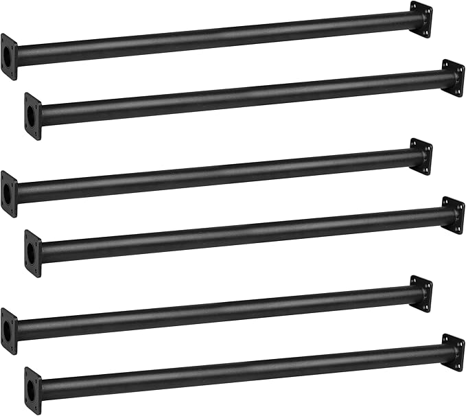Barcaloo 22 Inch Outdoor Monkey Bars for Backyard - Set of 6, Black Metal Outdoor/Indoor Monkey Bars for Kids - Playground Ladder, Climbing or Swing Set - Kit Includes Mounting Plates & Hardware