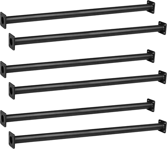 Barcaloo 22 Inch Outdoor Monkey Bars for Backyard - Set of 6, Black Metal Outdoor/Indoor Monkey Bars for Kids - Playground Ladder, Climbing or Swing Set - Kit Includes Mounting Plates & Hardware