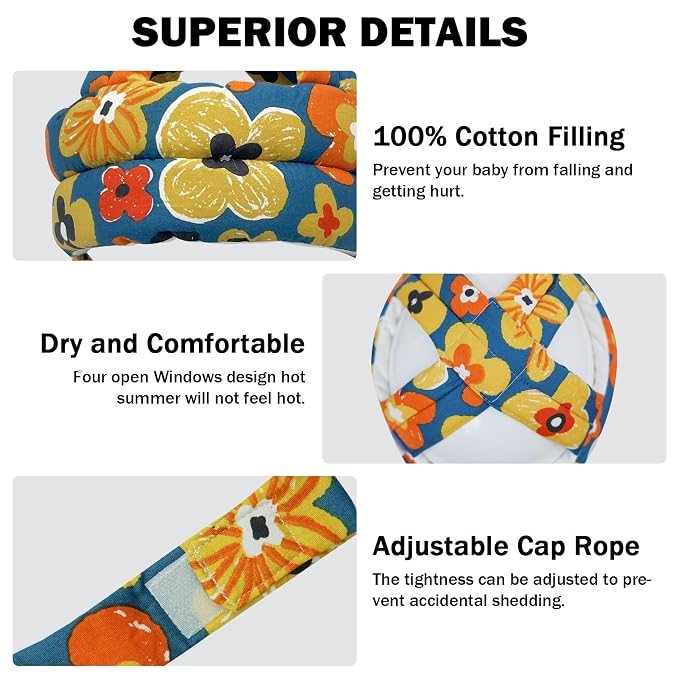 Baby Head Protector Baby Helmet for Crawling Walking, No Bumps Safety Head Adjustable Protective Cap for Walking, Playing (Style 1)