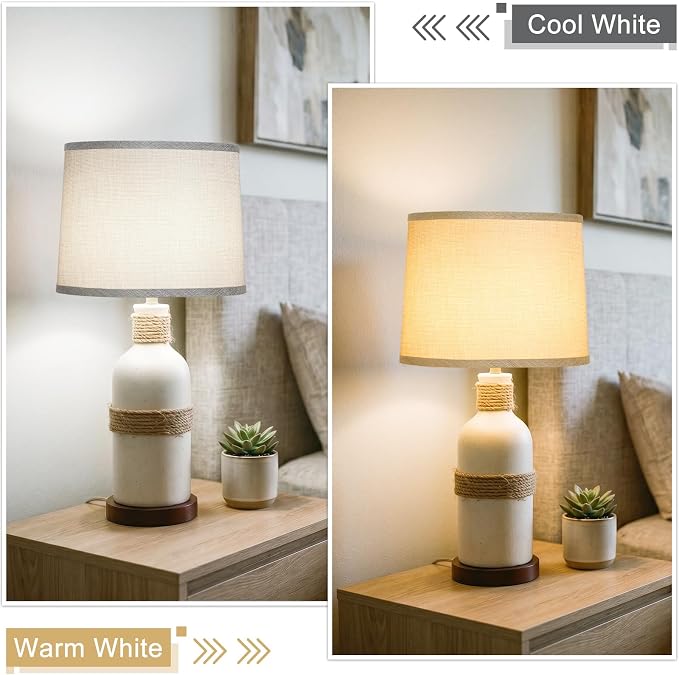 Lamp Shades Set of 2, 11.6"Top x 12.6"Bottom x 9.8"High, Champagne Beige | Drum Lampshades for Table Lamps, Floor Lamps, Natural Linen Lampshades for Bedroom, Living Room, Spider, Assembly Required