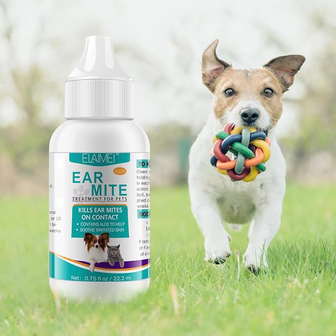 ZODENIS Ear Mite Treatment for Dogs & Cats Yeast Infection, Fast-Acting Dog Ear Infection Treatment Soothes Itching Odours Stinky Stuff, Dog Ear Drops Vet-Recommended Formula Pets Ear Cleaner 0.75oz
