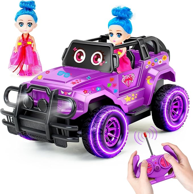 Ynybusi Remote Control Car RC Racing Cars, 1:20 Scale Remote Control Monster Truck, 2.4Ghz LED Light Off-Road Rc Cars,Toy Cars for Kids Boys Girls 6 7 8 9 10 Years Old (Purple)