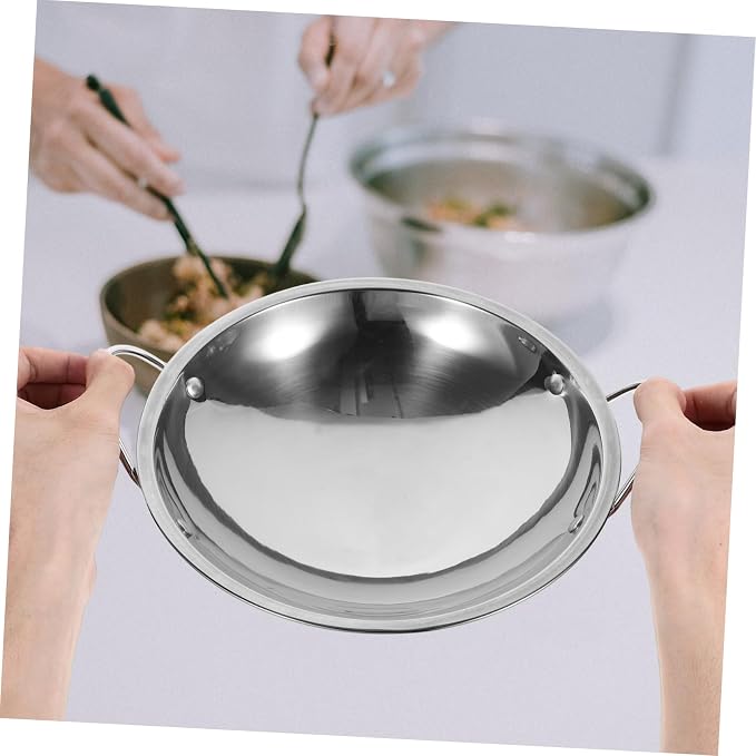 Zerodeko Rapid Heating Hot Pot Round Bottom Pots for Cooking Double Handle Easy to Clean