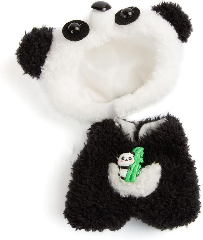 Plush Doll Clothes for Labubu - Cute Animal 17cm Doll Clothing, Premium Doll Accessories Clothes for Collectors or Display - Kawaii Panda Costume (No Dolls)