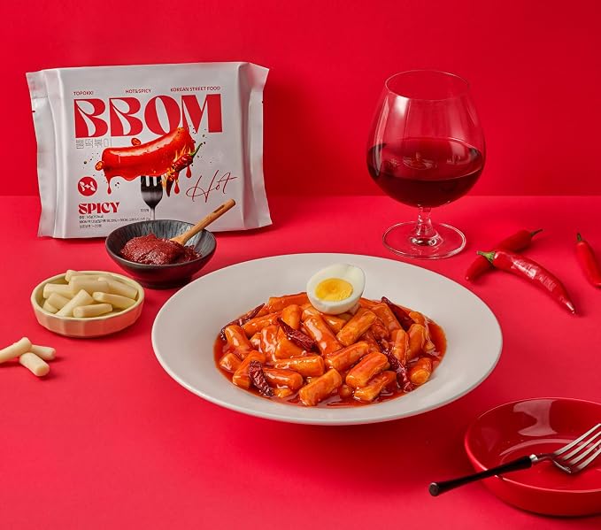 [BBOM] Korean Instant Rice Cake, Tteokbokki Pack - Ready in 3 Minutes, Korean Street Food, Original Gochujang, 5 Flavors_5.19oz
