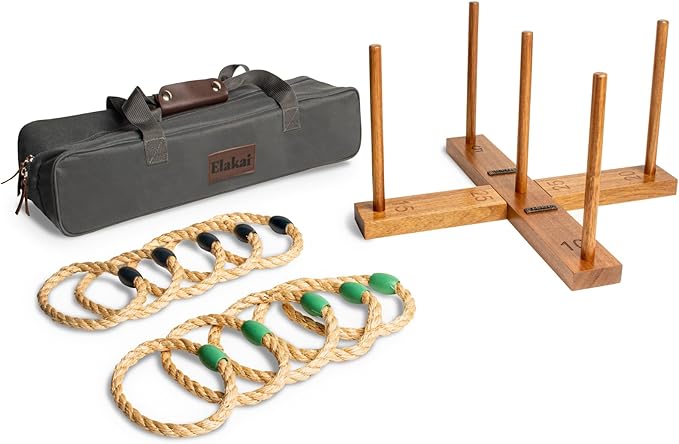 Elakai Outdoor Games for Adults and Family Premium Carry Bag Included Ring Toss