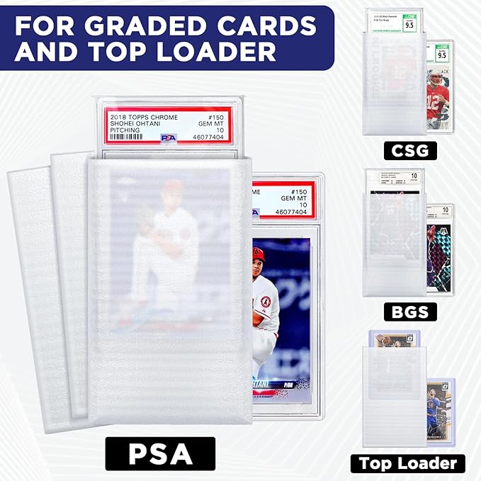 Trading Card Shipping Protectors for Graded Cards, PSA CGC BGS Graded Cards Shipping Protection Foam Bags – 50 Pack