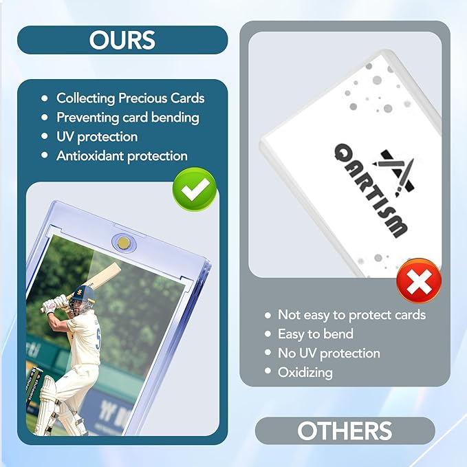 ZENOWICK 32ct Magnetic Card Holders, 35pt One Touch Card Holder, U-V Protection Hard Plastic Case for Trading Cards, Display Case for Sports, Baseball, Football, Game Cards