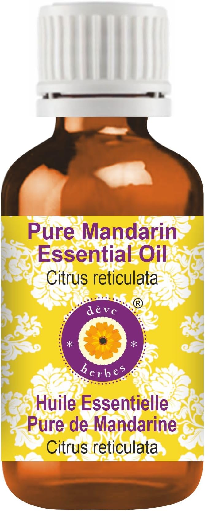 Deve Herbes Pure Mandarin Essential Oil (Citrus reticulata) Steam Distilled 10ml (0.33 oz)