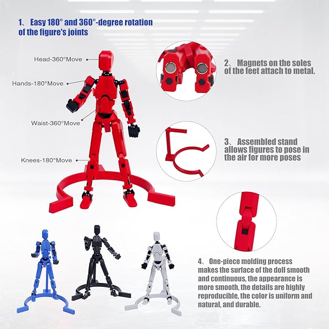 Multi-Jointed Action Figures Set, Model 13 All-in-one molding Accessories with Magnetic, Desktop Decor & Collectors' Toys