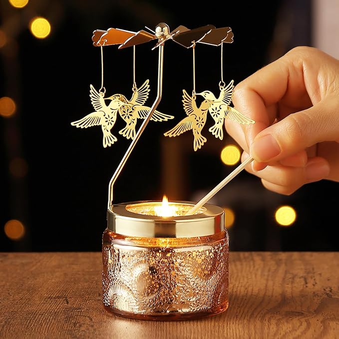 Hummingbird Rotating Candle, Gifts for Women Mom Daughter Sister Wife | Birthday Gifts for Women Friendship, Unique Scented Candle Gift for Christmas Anniversary Mothers Day