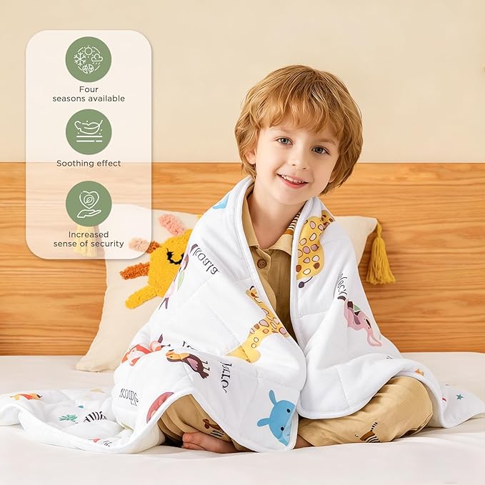 Weighted Blanket - 5 lbs Animal Pattern Heavy Blanket - Small Size Breathable Lap Blanket(36 * 48 inches, 5 lbs)