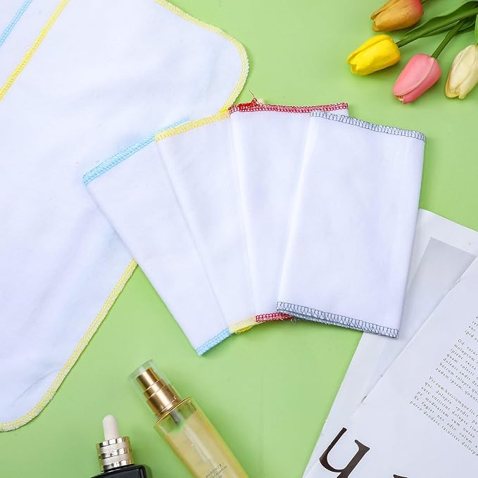 Newwiee 24 Pcs Castor Oil Pack Wrap Organic Cotton Flannel Reusable Washable Flannel Cloth Castor Oil Compress Pads for Entire Body Machine