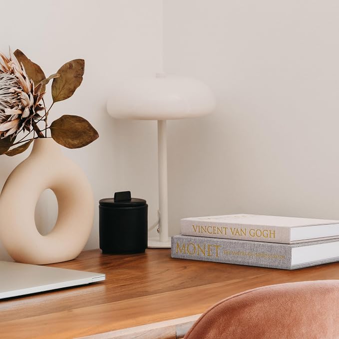 Faux Book Box Storage Set 2-Pack, Linen Beige | Decorative organizer for bookshelf coffee table, eco-friendly odor-free lightweight, sturdy cardboard