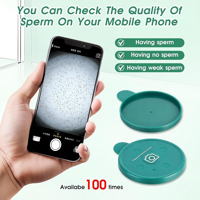 Sperm Magnifying Glass, Suitable for Semen Observation,Home Sperm Testing, Male Fertility Observation, Quick Result,Can be Used 100 Times