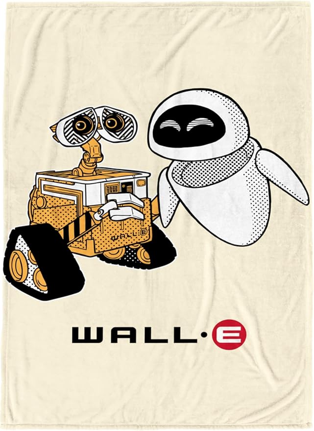 Jay Franco Kids Plush Throw Blanket – Soft & Cozy Fleece Throw for Bedroom & Couch Décor, Official Licensed Product, Beige - Wall-E, 60x90 - Large Blanket