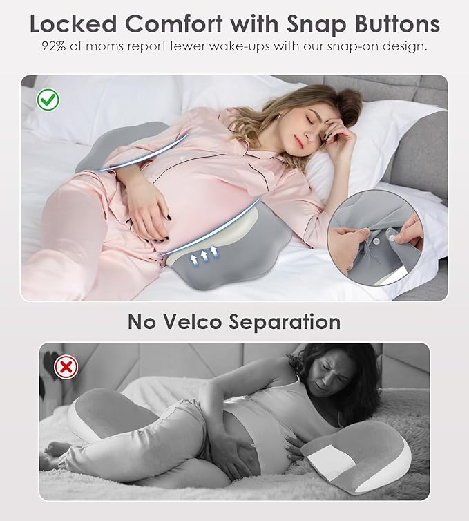 Pregnancy Pillows for Sleeping, Memory Foam Maternity Pillow Support for Back Belly HIPS, Adjustable Travel Wedge Pillow for Pregnant Women, Side Spleeping Pregnant Pillows with Velvet Cover