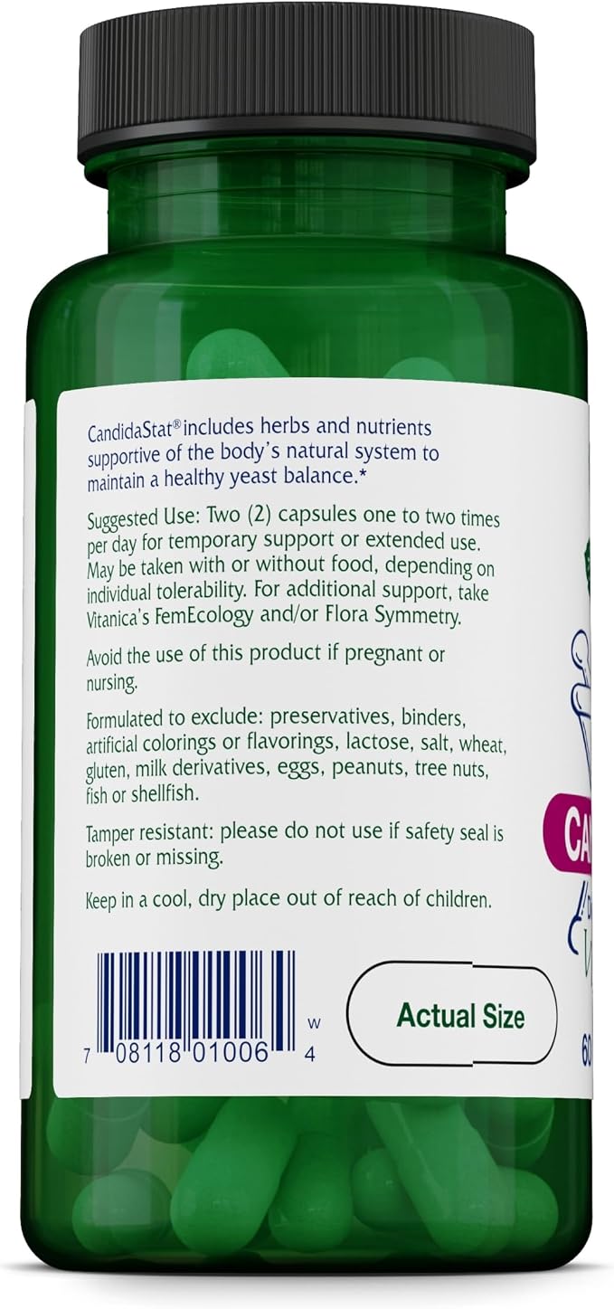 Vitanica Candidastat, Balanced Support, Vegan, 60 Capsules
