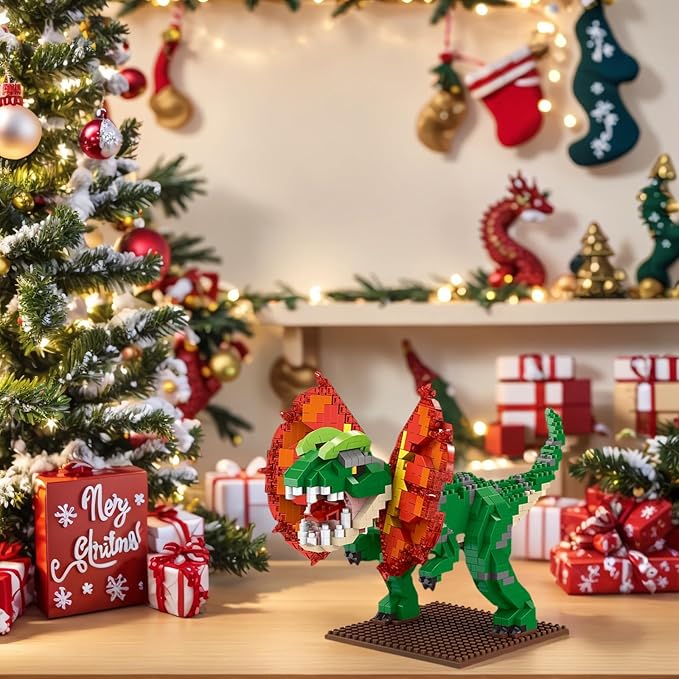 Dinosaur Micro Mini Building Block Sets for Adults, No Compatible with Lego, Building Toys for Home & Office Decor, MOC 3D Creative Model Gifts for Christmas