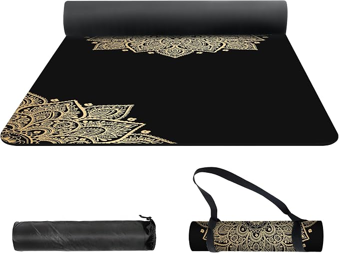 nuveti Yoga Mat Print Extra Thick TPE Non Slip Fitness Exercise Mat with Carrying Bag,72"x24" Extra Thick 6MM Exercise & Workout Mat for Yoga, Pilates Fitness and Floor Exercises