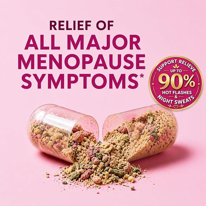 Lovely Menopause Supplement + Hormone Balance + Weight Management, Hot Flashes, Mood Swings, Vaginal Health & Dryness | Black Cohosh, Dong Quai, Ashwagandha + Probiotics, Woman Supplement, 60 ct