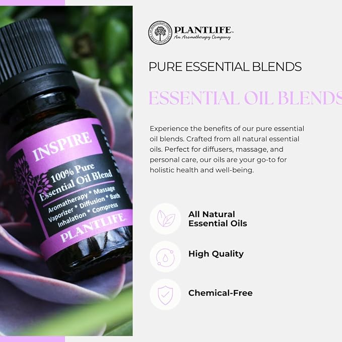 Plantlife Uplift Aromatherapy Essential Oil Blend - Straight from The Plant 100% Pure Therapeutic Grade - No Additives or Fillers - Made in California 10 ml