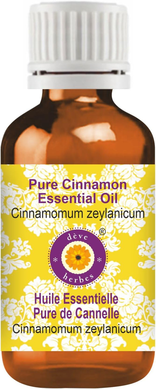 Deve Herbes Pure Cinnamon Essential Oil (Cinnamomum zeylanicum) Steam Distilled 100ml (3.38 oz)