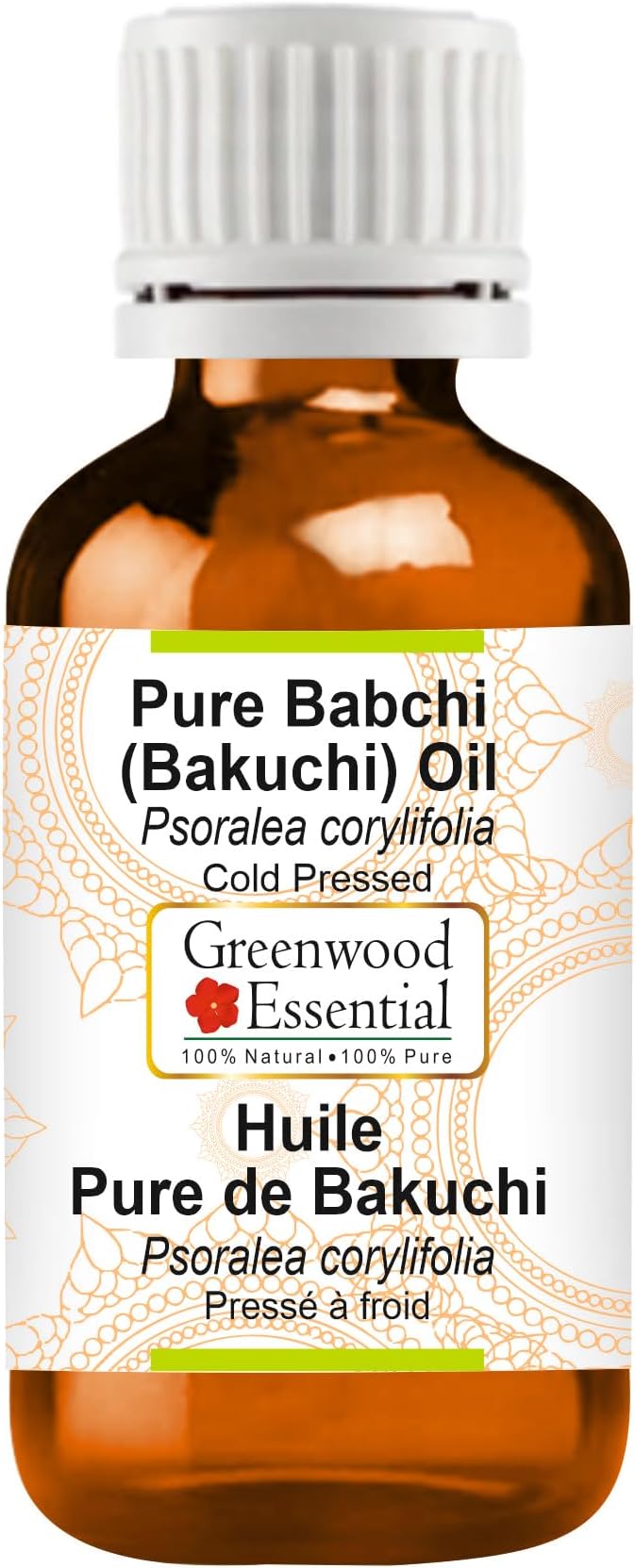 Greenwood Essential Babchi (Bakuchi) Oil (Psoralea corylifolia) | Cold Pressed | Natural | Undiluted | for Diluting Essential Oils | for Skin & Massage | Men & Women | 50ml (1.69 oz)