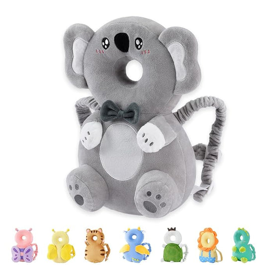 JunNeng Baby Head Protector Backpack, Toddler Walking Fall Head Protection,Grey Koala