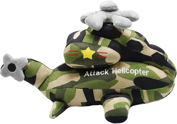 Soft Attack Helicopter Stuffed Gunship Toy Super Cute Plush Chopper Excellent Gifts for Kids or Birthday Party 13 Inches