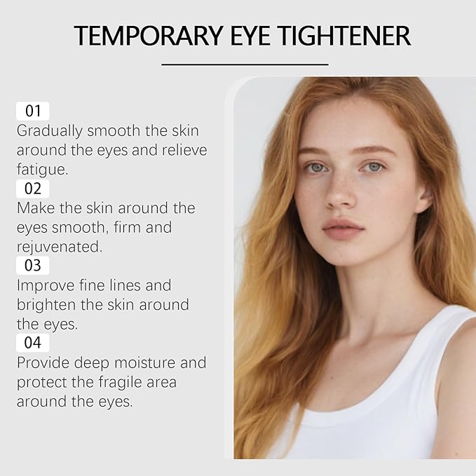 Eye Tightener Cream,Upgraded Formula for Women Helps Reduce Eye Bags Puffiness and Wrinkles, Gentle Skin Care Moisturizing Eye Tightener Cream with Brush