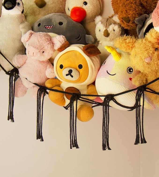 Stuffed Animals Storage Hammock Net Corner - Large Cool Y2K Adult Toy Hammock Hanging Organizers Storage - Boys Room Decor - Funny Stuff Goth Decorations