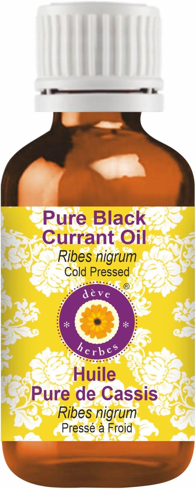 Deve Herbes Black Currant Oil (Ribes nigrum) | Cold Pressed | Pure | Natural | Undiluted | for Diluting Essential Oils | for Skin & Massage | Non-Sticky | Lightweight | Men & Women | 50ml (1.69 oz)