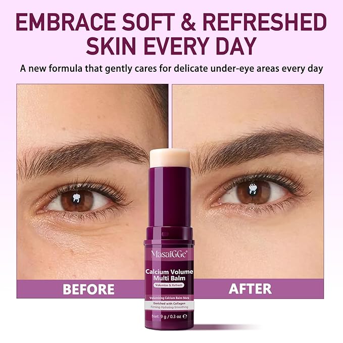 ABOUME Calcium Multi Balm Stick, Calcium Balm for Wrinkles, Anti-aging, Hydrating and Firming Skin, Collagen Stick for Face, Eyes & Neck (3pcs)