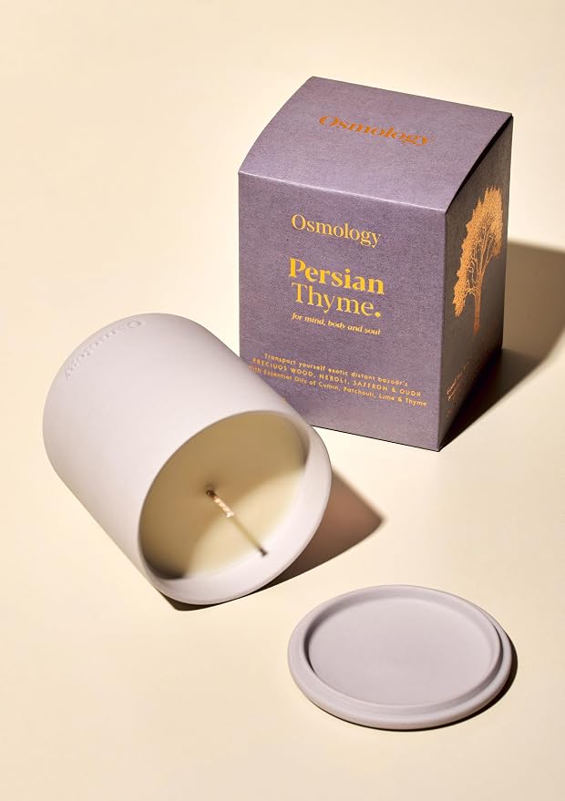 Persian Thyme Aromatherapy Candle – Thyme, Neroli & Oudh Scented Candle, Plant-Based Wax, 9.8 oz, 50 Hour Burn Time, Exotic & Woody Candle
