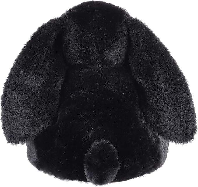 Apricot Lamb Toys Plush Bunny Rabbit Stuffed Animal with Fluffy Soft Ears (Black, Small-8")