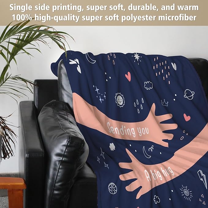 Get Well Gifts for Women Men, Hug/Healing Blanket | Thinking of You/Cancer Care/Sympathy/After Surgery Gifts for Friends, Sister, Coworker, Soft Throw Blankets 50'' x 60''