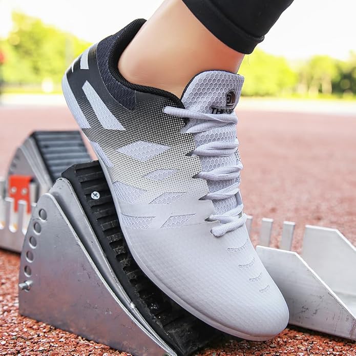 Men Women Kids Track and Field Shoes Professional 8 Spikes Running Racing Sneakers Breathable Lightweight Sprinting Shoes