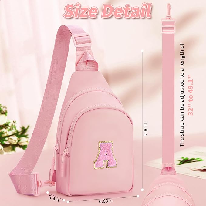 Birthday Gift for 5 6 7 8 9 10 11 12 13 14 15 16 Year Old Girls Fanny Pack Crossbody Bags for Women,Cute Trendy Stuff - Peach,A