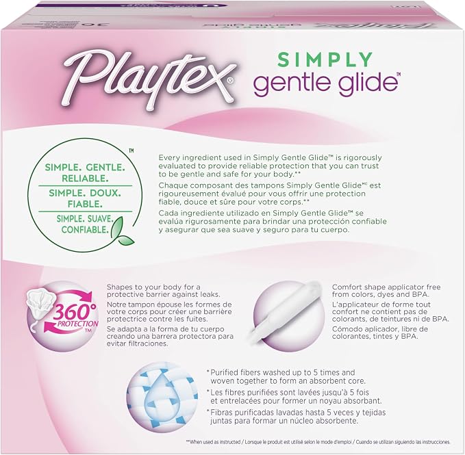 Playtex Simply Gentle Glide Tampons, Ultra Absorbency, Fragrance-Free - 36ct