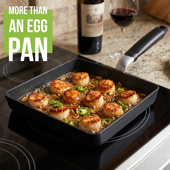 TECHEF - Tamagoyaki Japanese Omelette Pan/Egg Pan Skillet, PFOA-Free, Dishwasher Safe, Induction-Ready, Made in Korea (Black/Large)