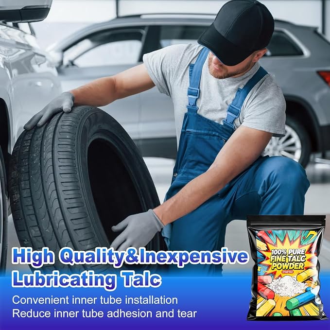 Talcum Powder | Fine Talc Powder | Ultra-Pure | Odorless & Sweat-Removing Talcum Powder | Quality Talc Powder for Industrial Automobile Tire Lubrication, Affordable Talc Thickener (16 oz)