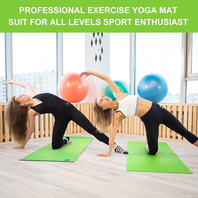 3 mm Thin Yoga Mats Bulk, Lightweight PVC Exercise Mats Non Slip Workout Fitness Pads for Yoga Pilates Stretching Classes Gym Home Studio, Easy to Clean