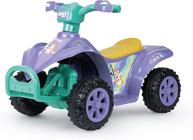 Bluey 6V ATV Quad for Kids - Powerful and Safe Ride-On Toy with Rechargeable Battery - Forward and Reverse Driving - Max Weight Capacity of 55 LBS - Ages 2-3 Years