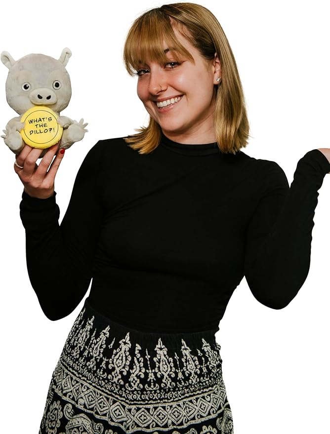 Armadillo Plushie - What's The Dillo? Sassy Armadillo Plush, Gift for Animal Lovers, Cute Plush Toy for Gifting