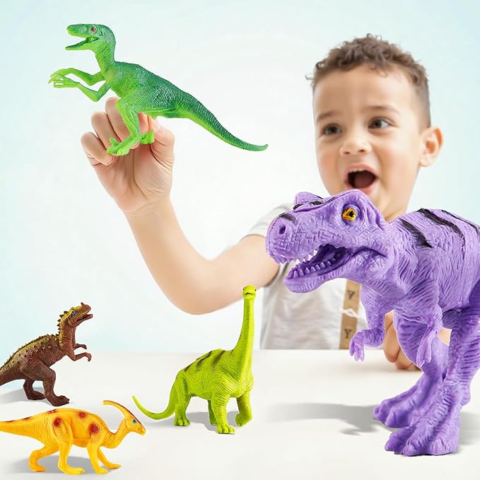 Dinosaur Toys for Kids 3-5, 12PCS Realistic Dinosaur Figures with Metal Storage Box for Boys Age 2-4-6, Dino Toys for 3 4 5 Year Old Boy Girl Christmas Birthday Gifts