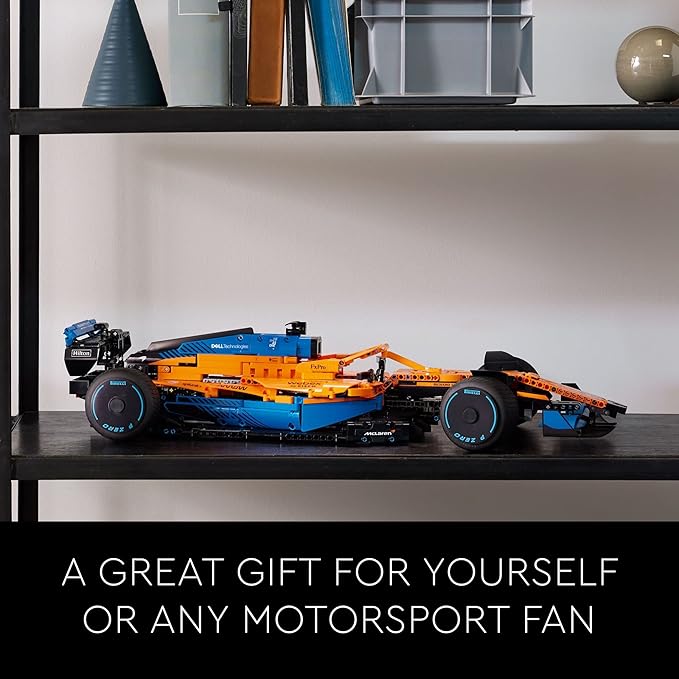 LEGO 42141 Technic McLaren Formula 1 2022 Replica Race Car Model Building Kit, F1 Motor Sport Set Birthday Gift Idea for Adults, Men, Women, Him, Her, Husband, Collectible Home Decor