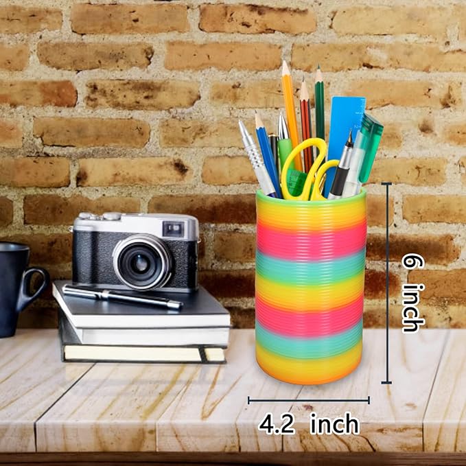Giant Classic Rainbow Coil Magic Spring Toy,Jumbo Novelty Plastic Spring Toy for Boys and Girls Birthday Christmas Party(6 x 4.2 Inch)