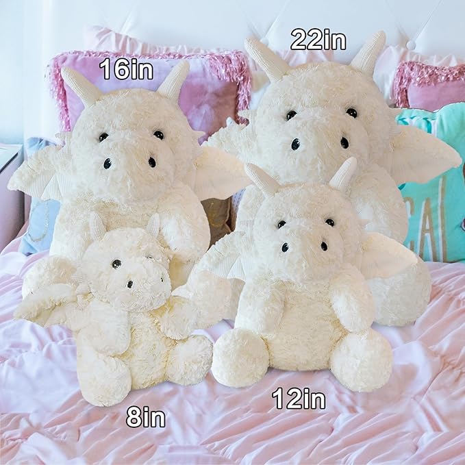 Little Flying Dragon - Cute Stuffed Animal Plush Toy - Adorable Soft Dragons Toy Plushies and Gifts - Perfect Present for Kids (White,22.04in/56cm)