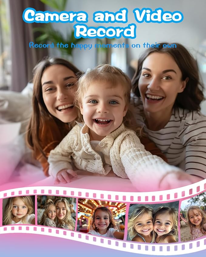 MOMILLA Kids Toys Smart Phone, Girls Toys with 3.97" Touchscreen Phone, Birthday Gift for Kids Age 3-12, Toddler Toys Learning Smartphone, 16 GB Storage Cell Phone with Front Camera (No Dual Camera)